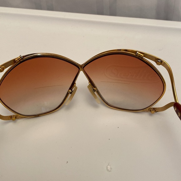 Vintage Dior Butterfly 2056 Gold and Red Frame Oversized Prescription Sunglasses - Picture 6 of 15